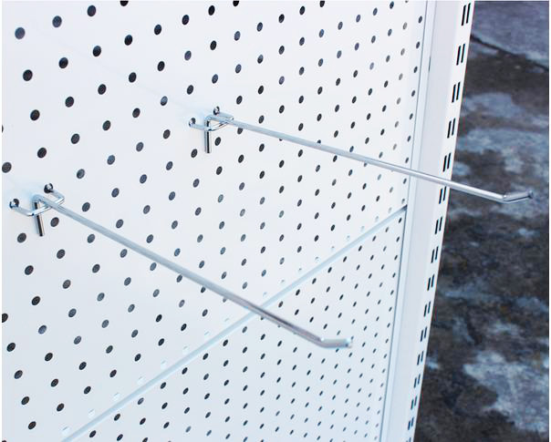 Steel Single Peg Board Hooks , Electroplating Heavy Duty Metal Pegboard Hooks
