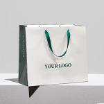 Biodegradable Kraft Paper Bags With Handles Exquisite Gift Retail Shopping Bags