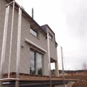 China 2mm Thickness 50mm Hole Size Outdoor Architectural Flexible Stainless Steel Wire Rope Mesh Facade Cladding wholesale