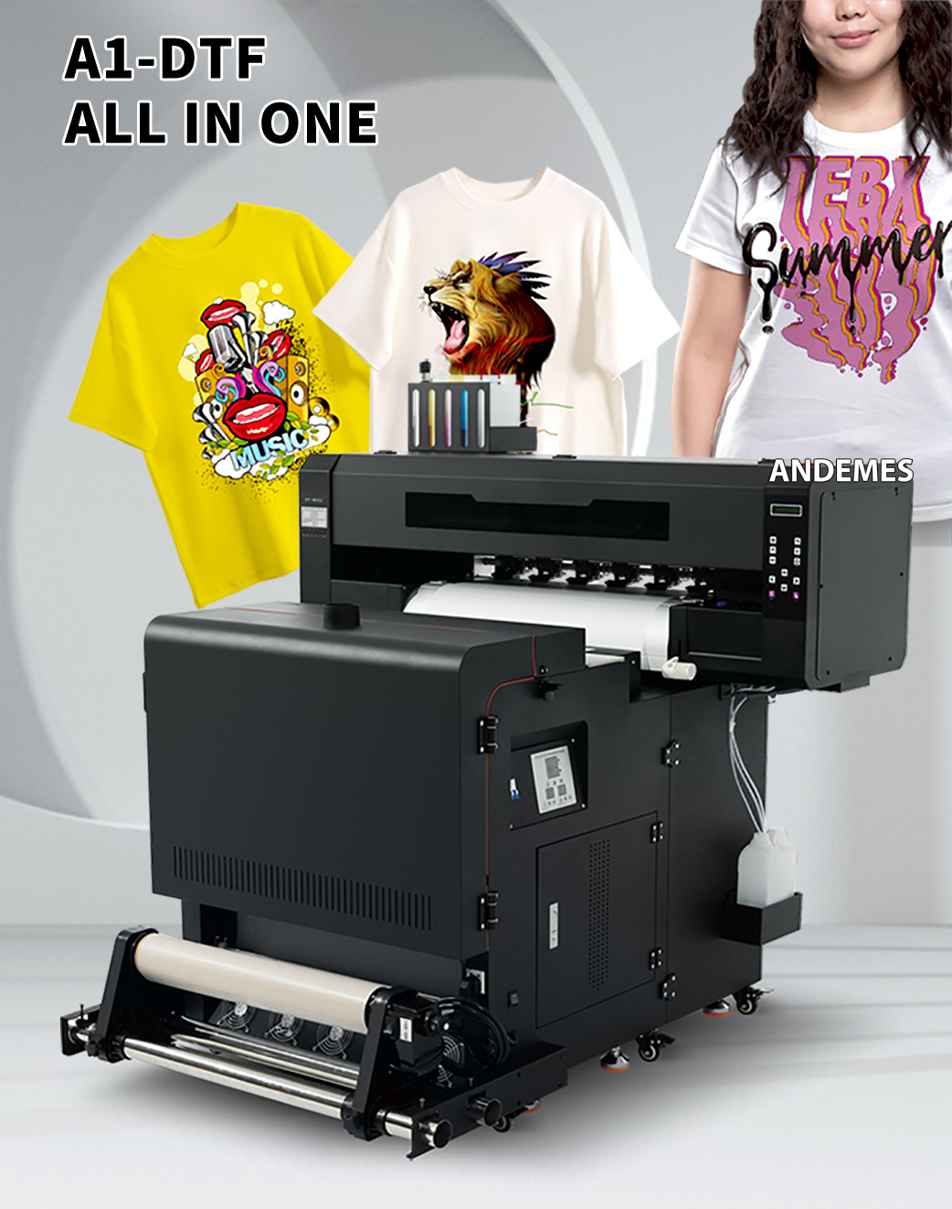Vertical Shaker and Oven Included 24 inch 60cm DTF Printer for Prints in Small Spaces