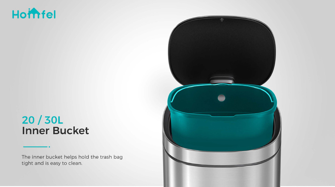 Household Office Standing Press Top Trash Can with 30L/40L/50L Capacity and Iron Structure