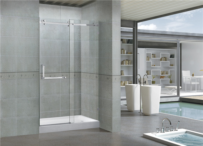 8MM Self - Cleaning Frameless Shower Enclosures Tempered Glass Sliding CE / SGCC Certification