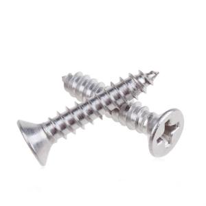 China SS410 Flat CSK Head Phillips Cross Drive Coarse Thread Self Tapping Wood Screws Sheet Metal wholesale