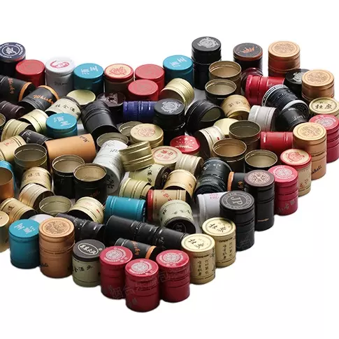 Non Refillable Bottle Stopper Aluminum Cover Lids With Colorful Ropp Wine Caps