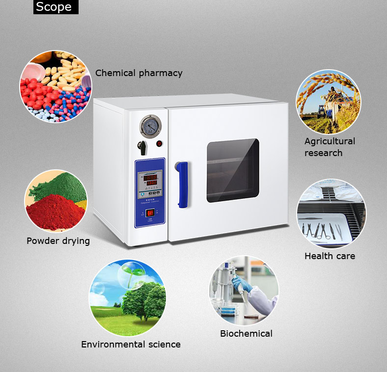 0.9CF Vacuum Small Drying Oven 304 Stainless Steel Hot Air Drying Chamber