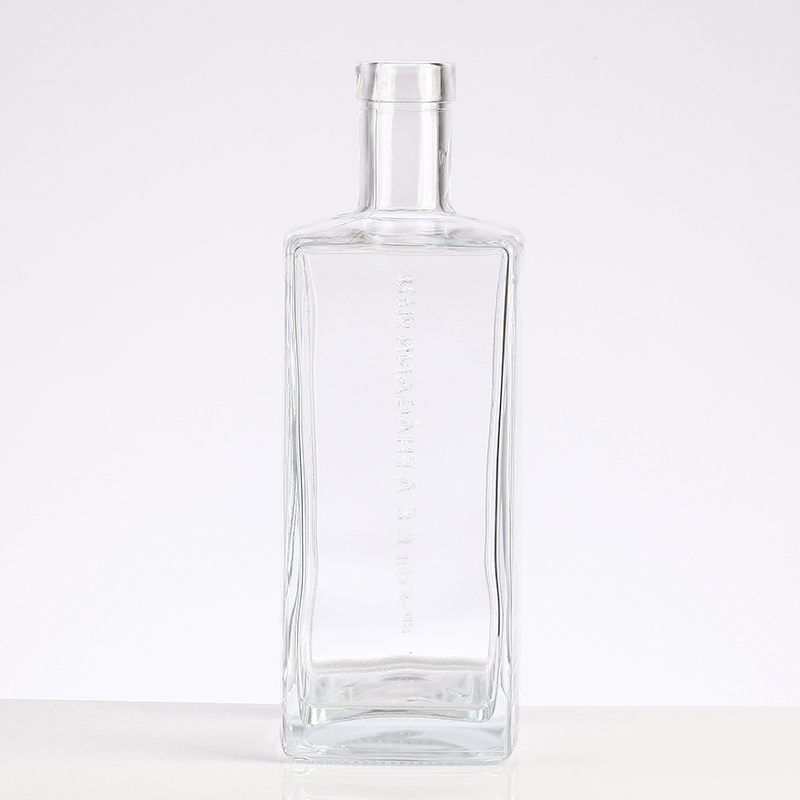 Customized Clear Glass Flat Square Wine Bottle for Medicinal Liquor OEM/ODM Welcome