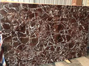 China Rosso Levanto Red Marble Flooring Border Smooth Looking wholesale