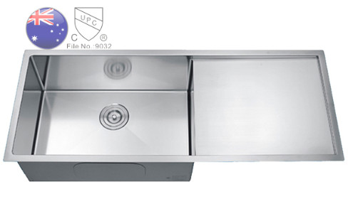 UPC SS Rectangular Undermount Kitchen Sink With Drainboard Household