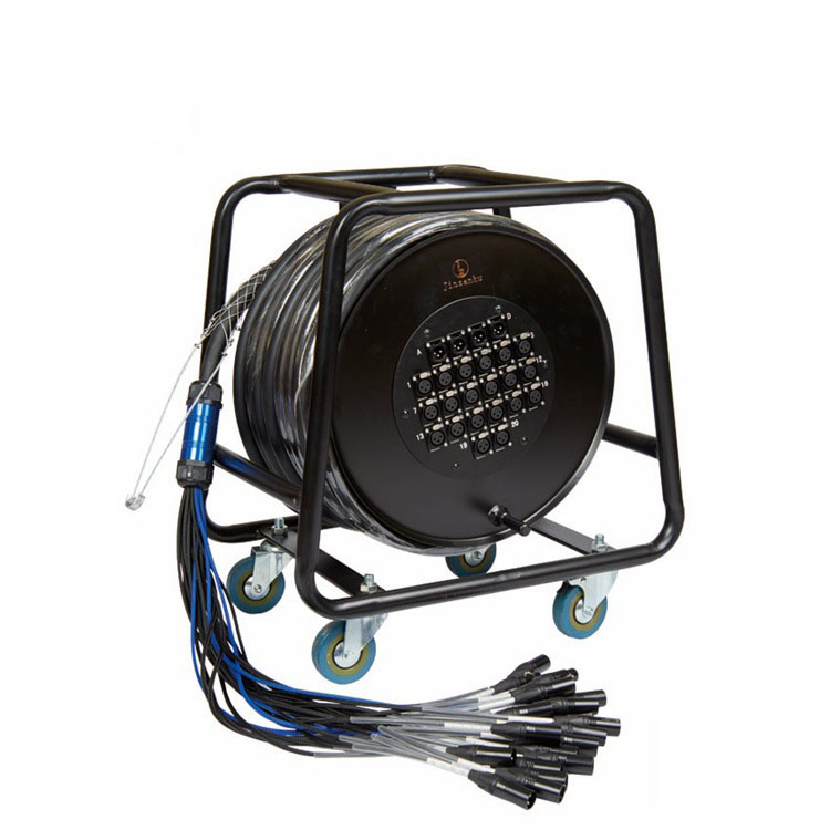 Exact Cables Professional 20/24/32CH XLR Microphones Audio Link Stage Box with Wheel