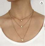 Star Moon Love Pendant Necklace Trendy Stacking Gold Necklaces