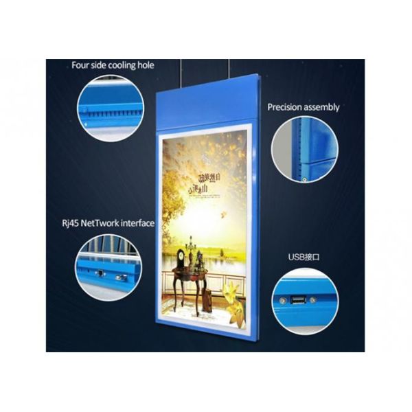 43" 49" Double Sided LCD Display , Hanging LCD Window Display Super Flat Enclosure