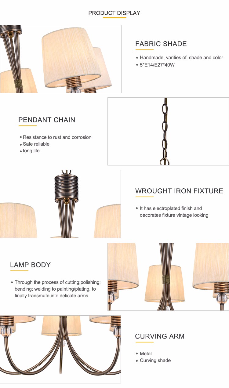 Modern bedroom entryway Metal chandeliers for indoor home lighting (WH-MI-12)