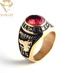 Steel Metal Gold Navy Men Custom Military Rings