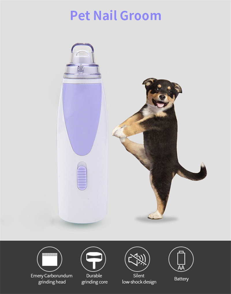 Silent Low Shock Pet Electric Nail File , Rechargeable Pet Nail Grinder Low Vibration