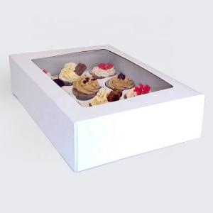 China Recyclable White Paper Cardboard Cake Boxes with Window wholesale