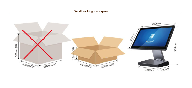 POS-0073 Retail Terminal Folding POS System with External 15.6 Inch Windows Display