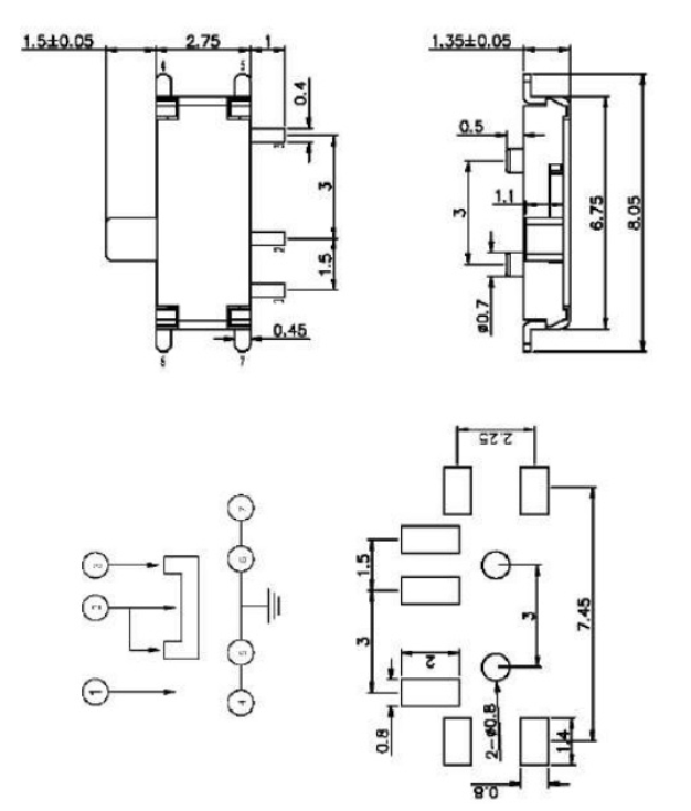 Slide Switch,3P2T 7pin For Toy Smd Sliding Switch,Horizontal Side Push Tact Switch,Interruptor On-Off Toggle Switch