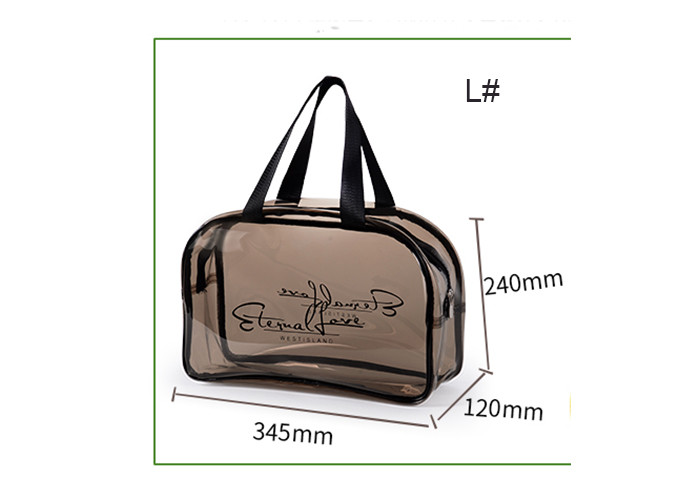 Polyester PVC Cosmetic Bag Separate Bag Design With Heat Seal Sewing Zipper