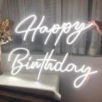 Happy Birthday Neon LED Sign Board 900x403mm 50000 Hours Working Lifetime