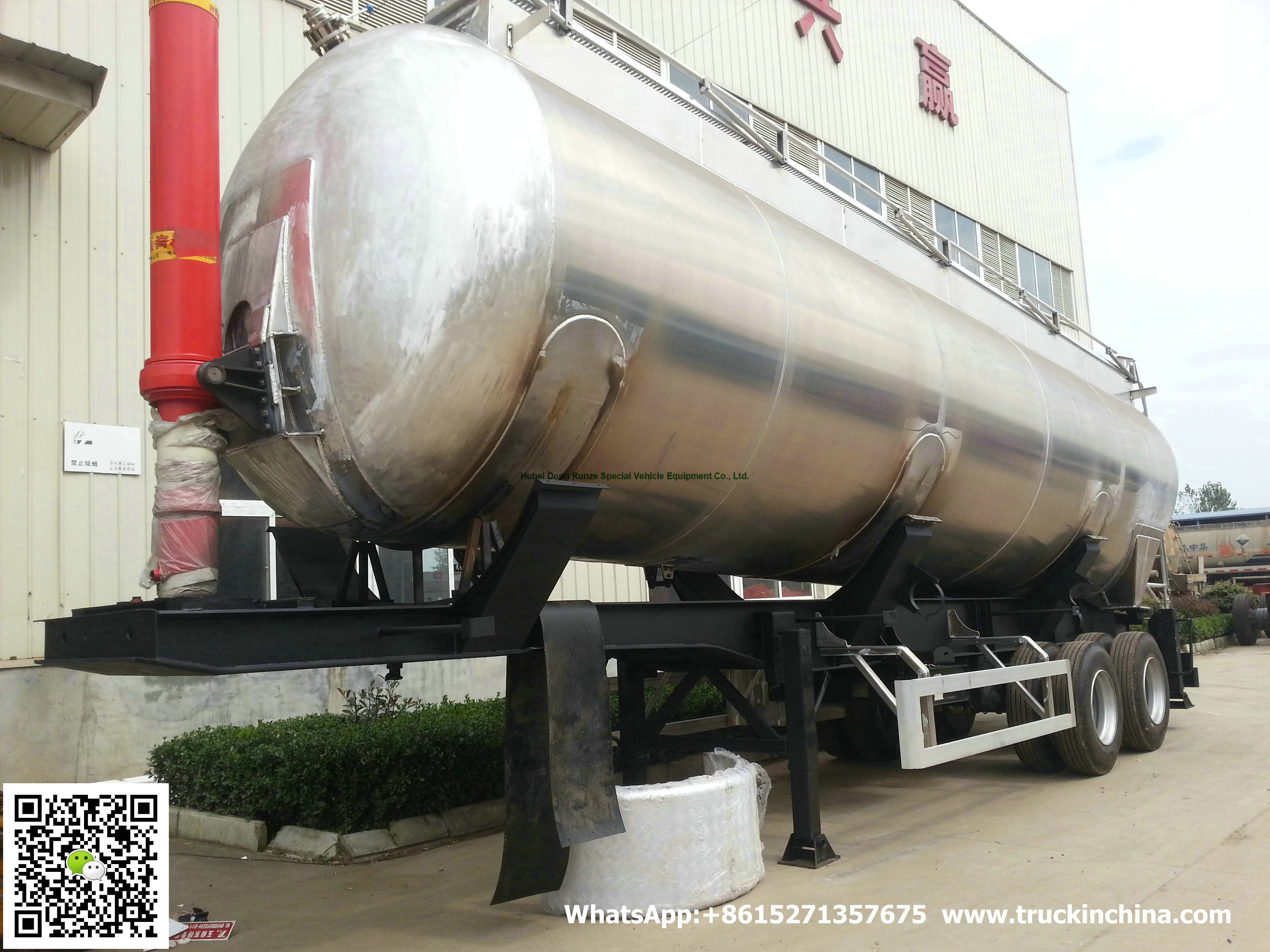 Aluminum Alloy Wheat Flour Bulk Tanker with Tipping Hydraulic Cylinder (6000USG-10000USG ）whApp:+8615271357675