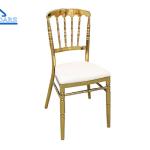 Luxury Gold Metal Party Tent Accessories Banquet Chair With Cushion For Wedding