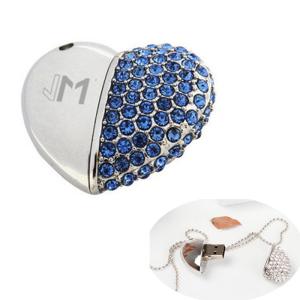 China Promotional Diamond heart USB drives small Metal logo customized wholesale