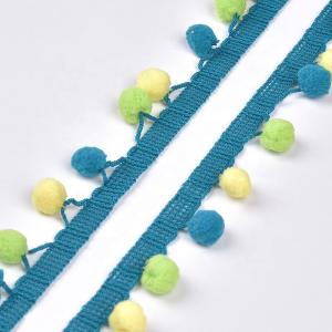 China 20KJ36 Macrame Cotton 3cm Pom Pom Fabric Trim wholesale