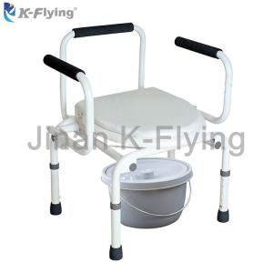 China Adjustable Height Medical Rehabilitation Equipment Elderly Commode Toilet Wheelchair wholesale