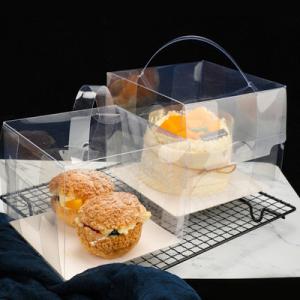 China 130*150*150mm Plastic Dessert Takeaway Boxes Transparent Cupcake Box wholesale