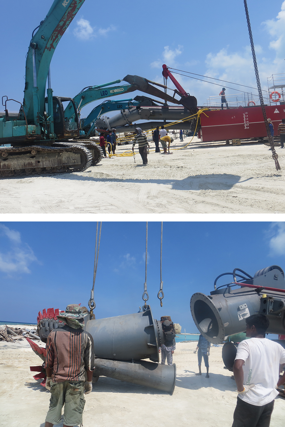 Dredging ship installation and training