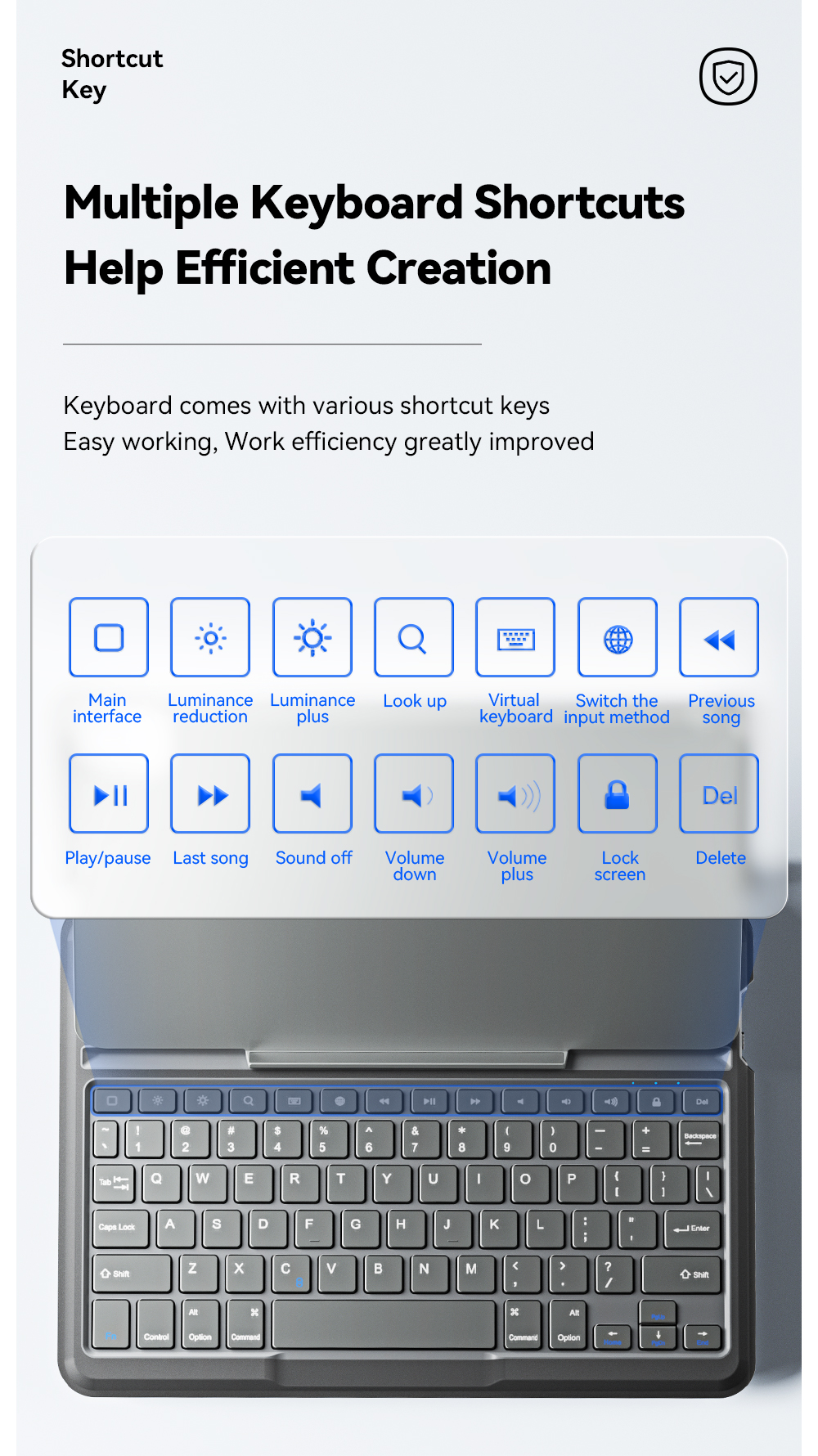 ESSAGER ES-JP03 Series for iPad 10 BT Magnetic Wireless Tablet Keyboard Case