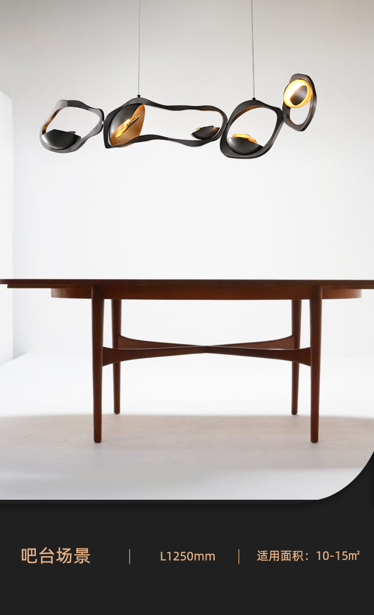 Designer Chandelier Nordic Dining Room Atmosphere Lamp Black Stainless Steel Chandeliers(WH-MI-387)