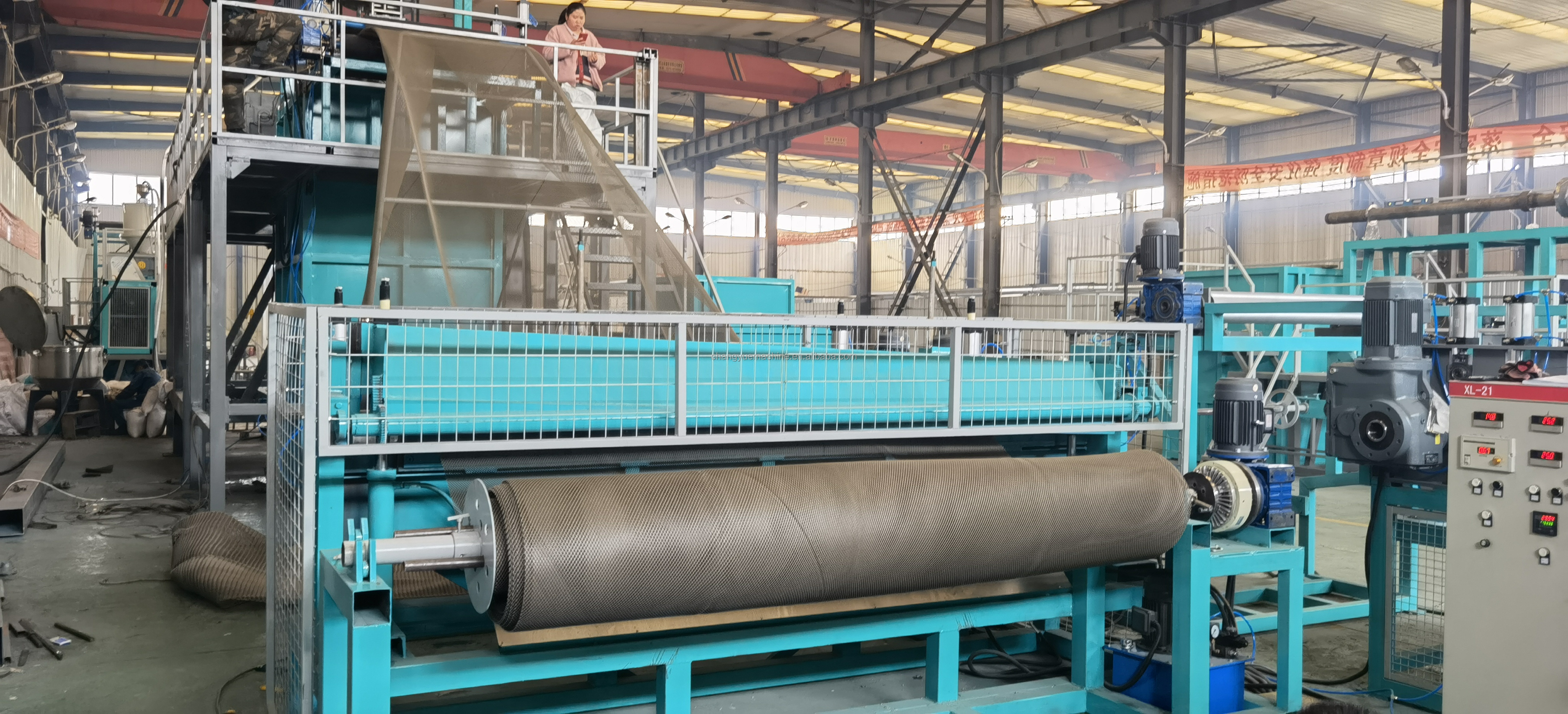 8000mm 2000mm 2500mm Water Drainage Plastic 3D Geo Composite Extrusion Production Line