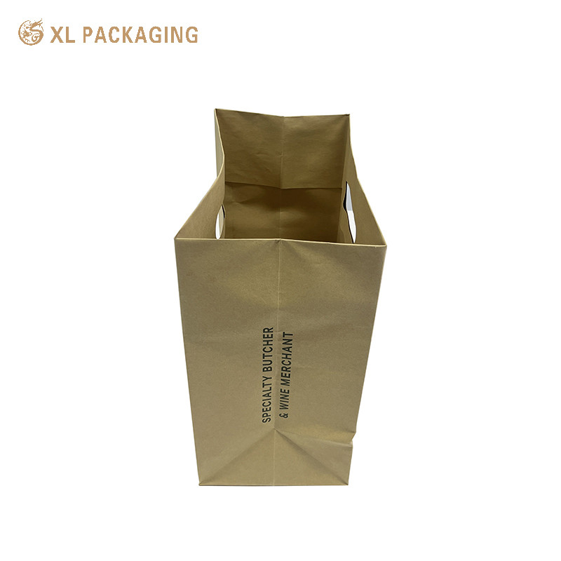 Wholesale Custom Brown Kraft Disposable Paper Bag For Food Packaging Takeaway With Handle