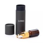 Black Kraft Essential Oil Bottle Tube Packaging Custom Logo Printed