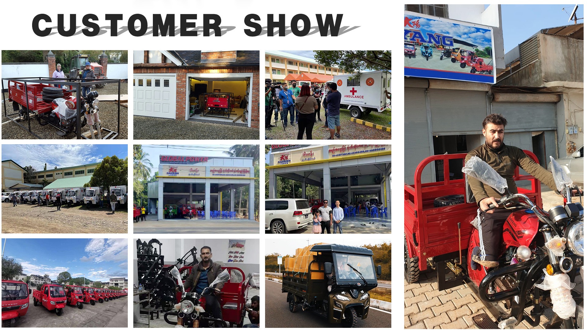 Closed Box Three Wheel Cargo Motorcycle 1400rpm with 50*100 Chassis and 5.0-12 Tyres