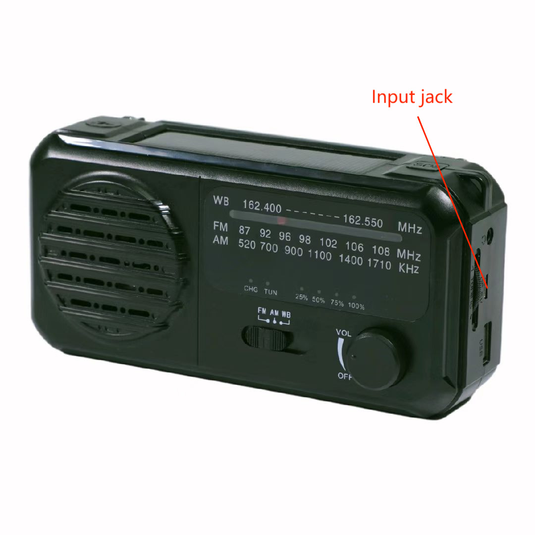 Camping Emergency Solar Hand Crank Radio Trips Handheld With Usb Charger