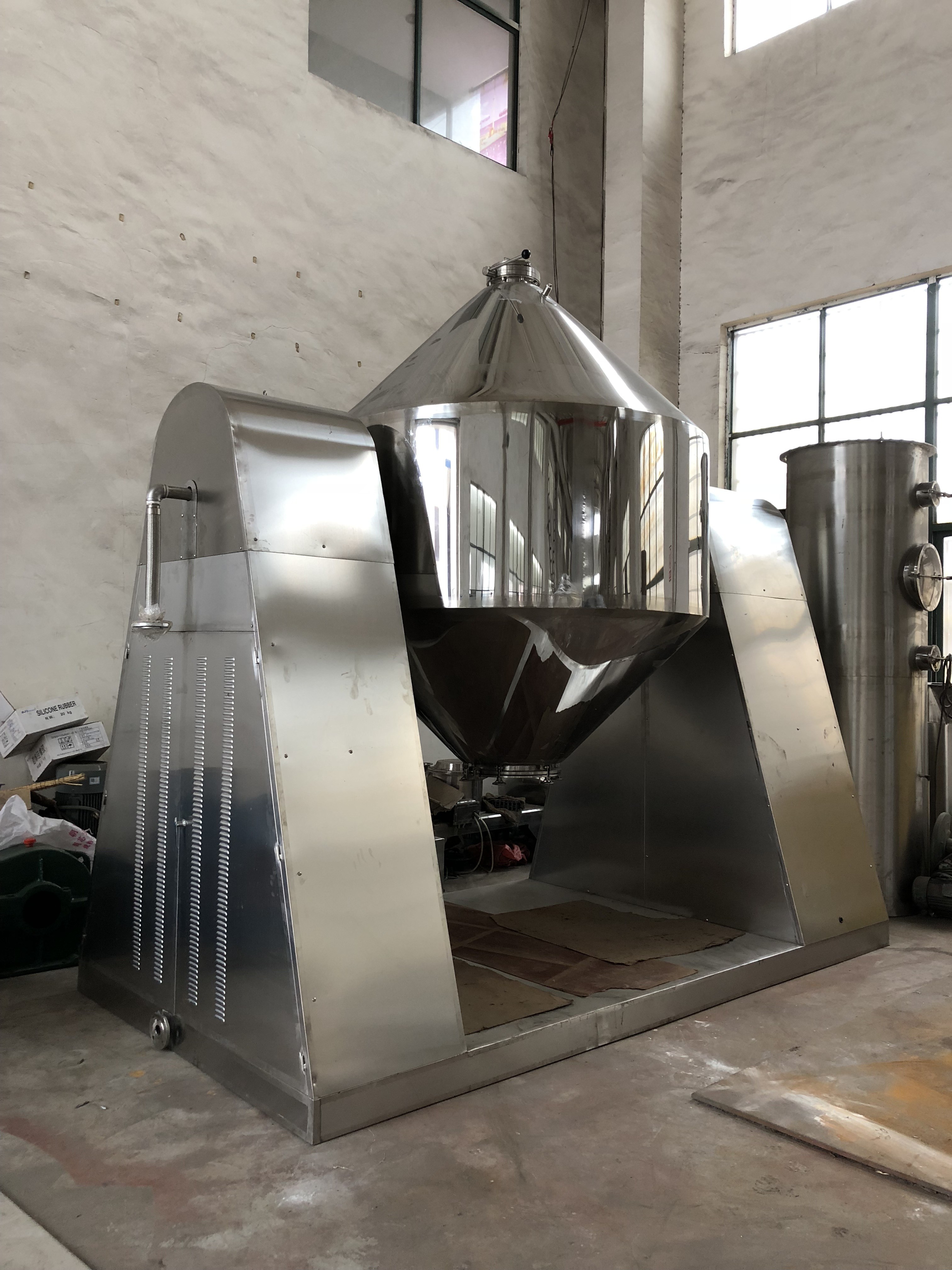 440v /220v Rotary Double Cone Industrial Vacuum Dryer In Food Industry