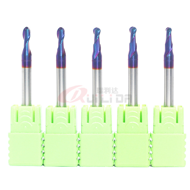 2 Flutes Ball Nose End Mill 2mm 30 Degree For High Hardness Mold Steel