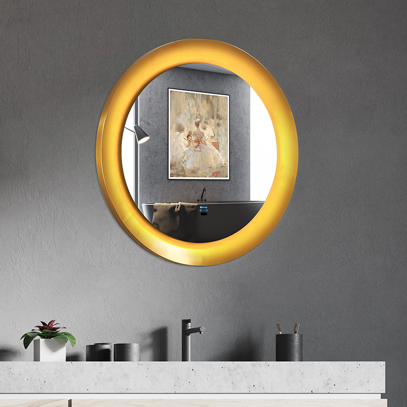 Round Gold - Framed Bathroom Mirror: Redefine Space Aesthetics, Illuminate