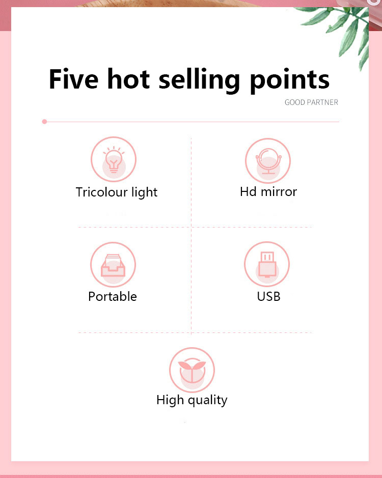 Get the Perfect Look Anywhere LED Lighted Travel Mirror with Pocket and Touch Control