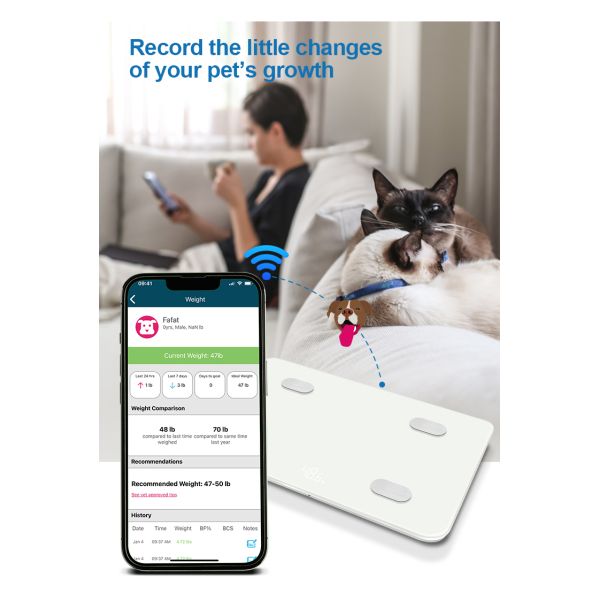 Smart Pet Fat Scale Digital Pet Weighing Scale Maximum Weight Recommendation 30kg Health Scale for Cats and Dogs