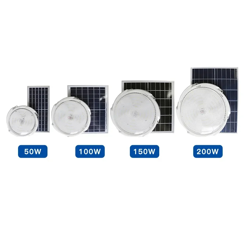 20-300w Intelligent Solar Led Ceiling Light With Solar Panel for Indoor and Outdoor
