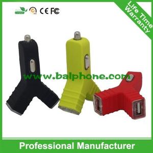 China special USB Y style product dual usb car charger for mobile phone wholesale