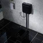 Bathroom Matt Black Ceramic Squatting Pan Satin Surface Finish