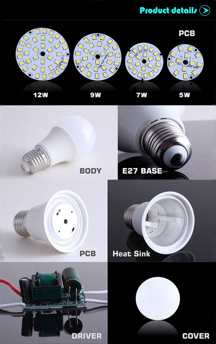 Dimmable 2700K led bulb 5w China e27 led bulb lamp
