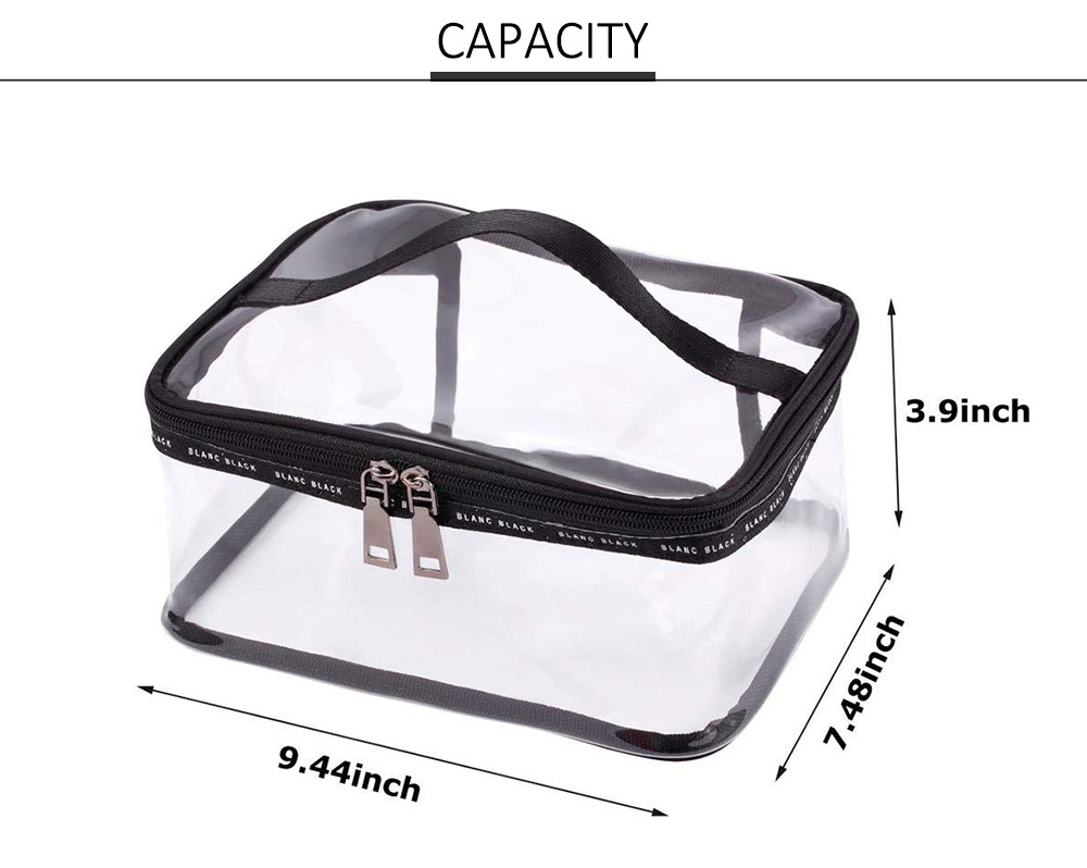 Double Zipper Travel Transparent PVC Cosmetic Bag