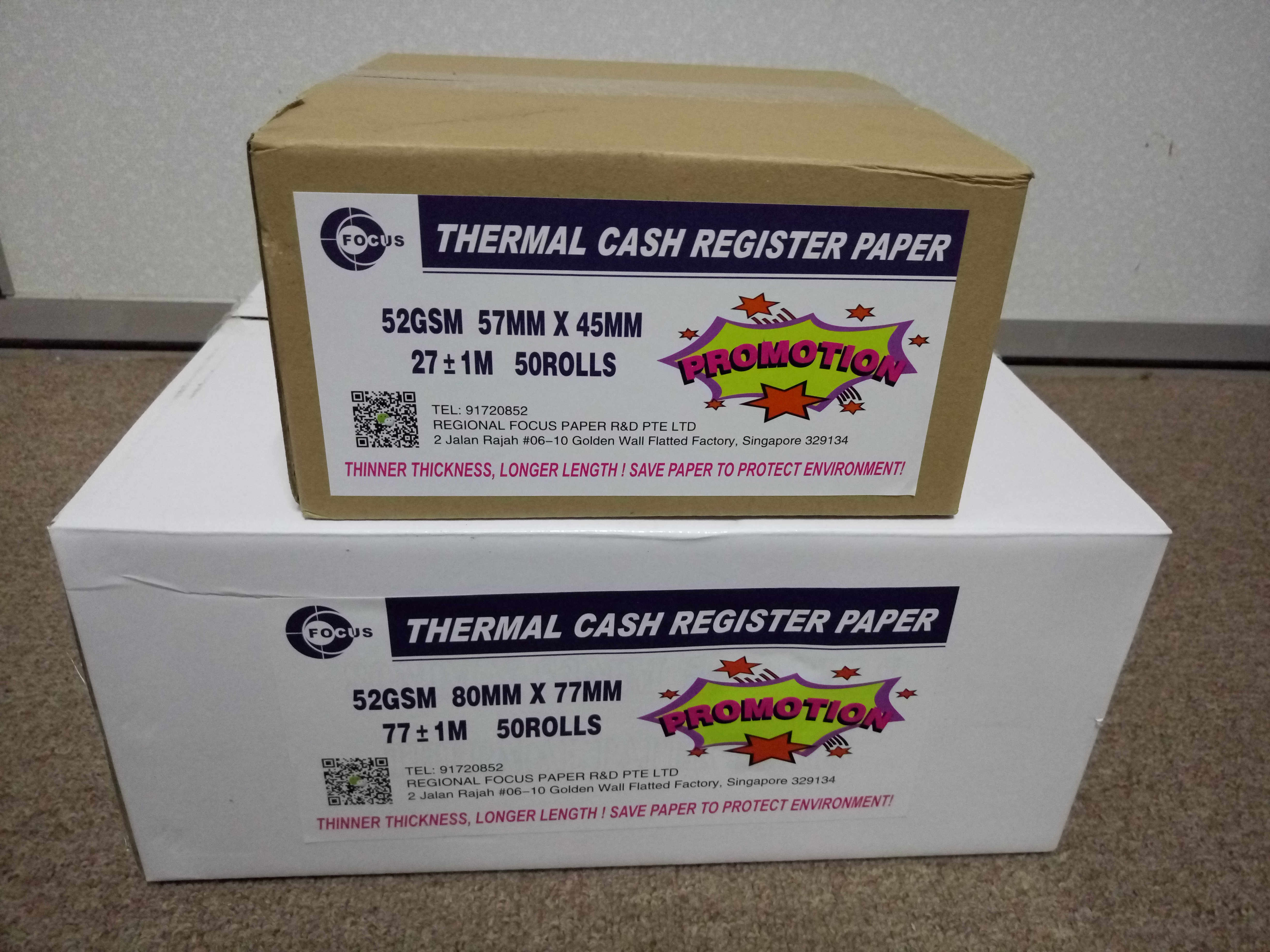 45GSM Virgin Wood Pulp Thermal Credit Card Machine Rolls Thermal Paper Jumbo