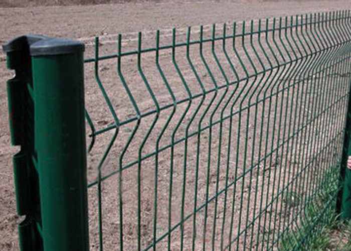 Galvanized Powder Coated 3D Wire Mesh Fence , Green Arc Garden Fencing