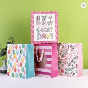 China Drawstring Takeaway Thank You Paper Bag Packaging Recyclable Christmas Gift Bags wholesale